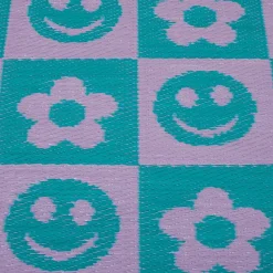 Buitenkleed Mona Bloem Roze/Blauw