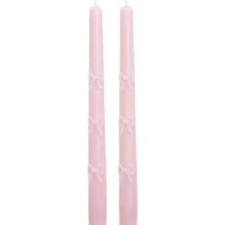 Dinerkaarsen Strikken Roze - 2 Stuks
