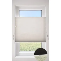 Dubbel Plisségordijn Olivia Beige Transparant