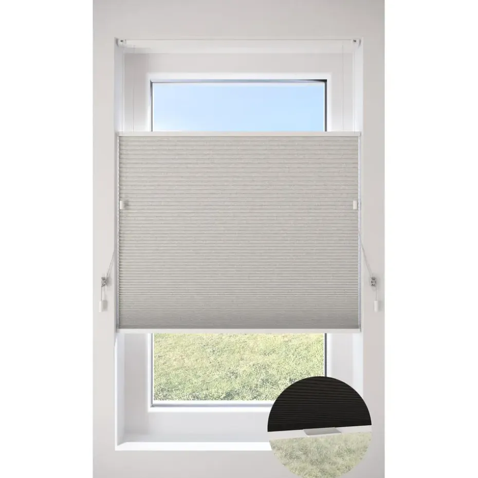 Fenstr Dubbel Plissé Puck Lichtgrijs Lichtdoorlatend