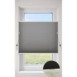 Fenstr Dubbel Plisségordijn Mia Donkergrijs Lichtdoorlatend