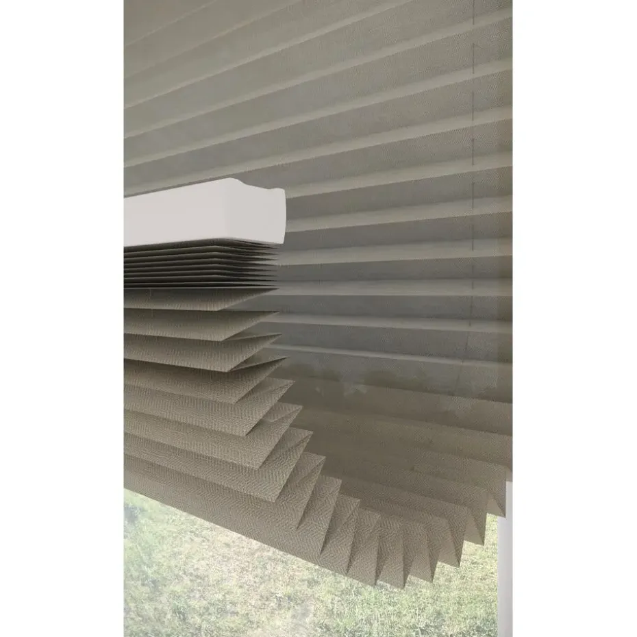 Fenstr Plisségordijn Raya Taupe Lichtdoorlatend