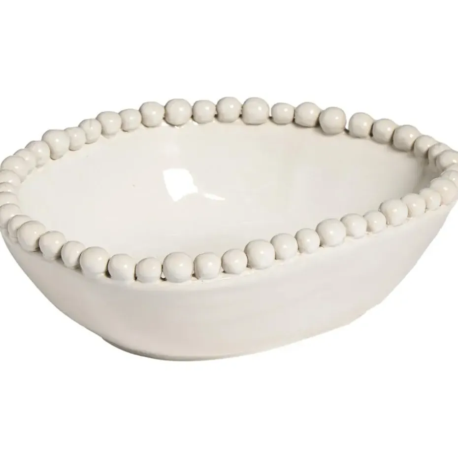 Fruitschaal Beads Wit