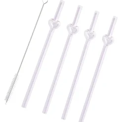 Glazen Rietjes Hartje 4 Stuks