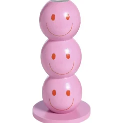 Kandelaar Smiley Roze