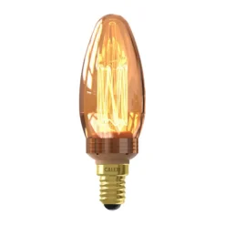 Led Glassfiber Kaars E14 Goud