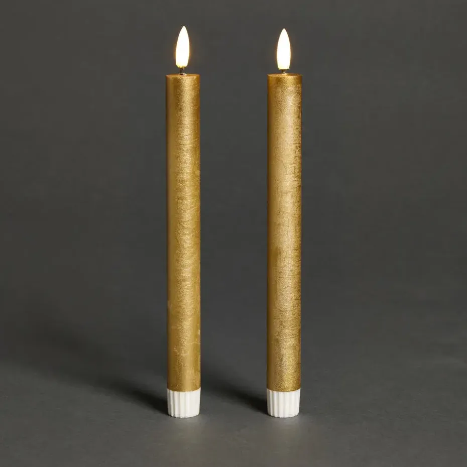 LED Kaars Goud - 2 Stuks