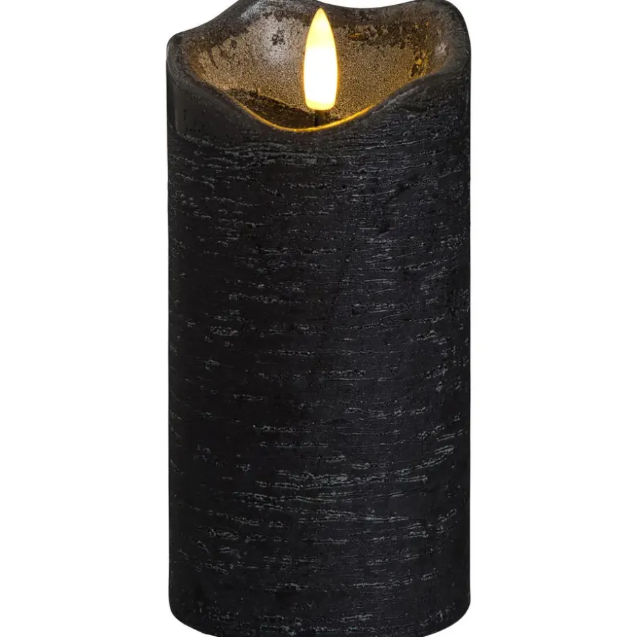 LED Kaars Zwart - 7,5x15 cm