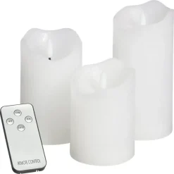 LED Kaarsen Wit Set Van 3 + Timer