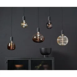 Led Xxl lamp 22x22,5 cm Bruin E27 Dimbaar