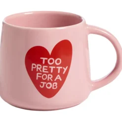 Mok Met Oor Too Pretty For A Job Roze 400ml