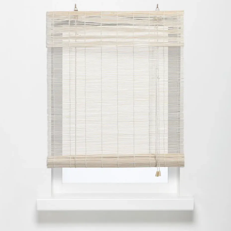 Rolgordijn Bamboe Wit 100x220 cm