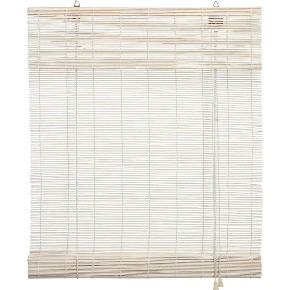 Rolgordijn Bamboe Wit 100x220 cm