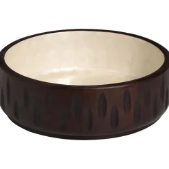 Schaal Carved Parel Donkerbruin