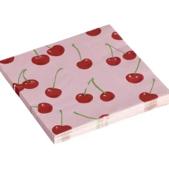Servetten Kersjes Rood/Roze - 20 Stuks