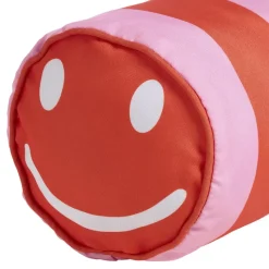 Tuinkussen/ Rolkussen Smiley Rood/Roze