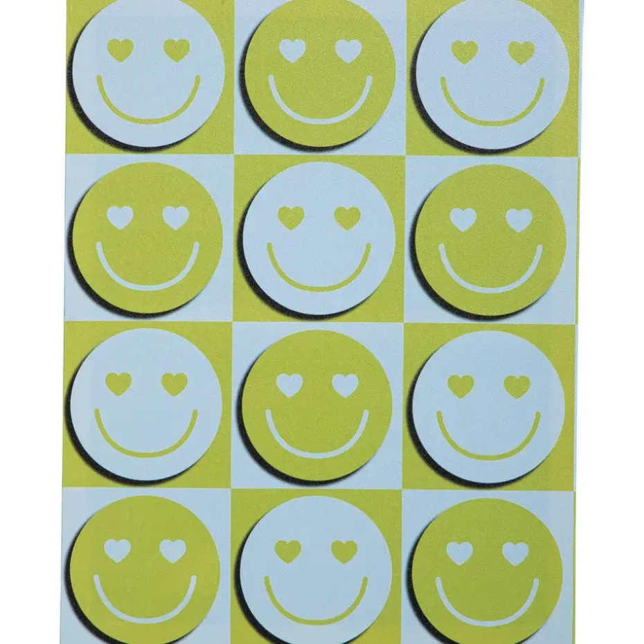 Tuinschilderij Smiley Groen/Blauw 35x45 cm