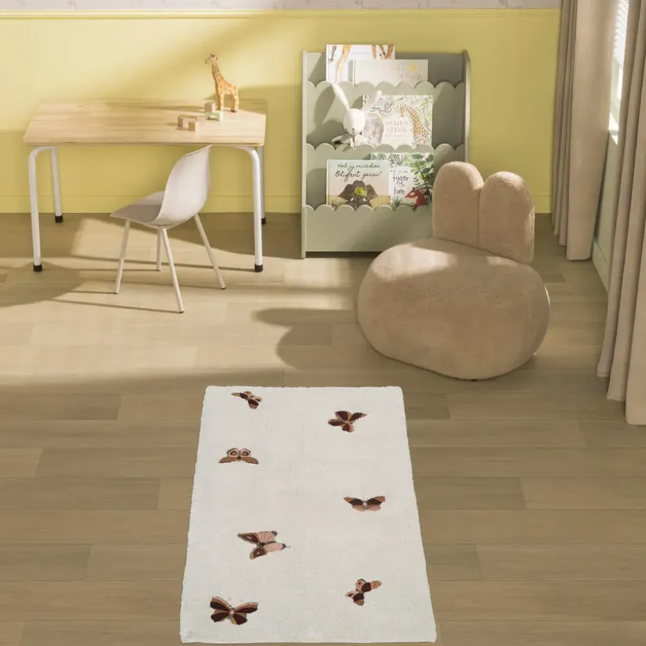 Vloerkleed Vlinder Beige