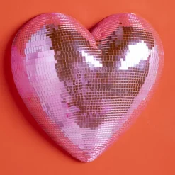 Wanddecoratie Disco Hart Roze