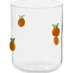 Waterglas Sinaasappel 3D Transparant/Oranje 430ml